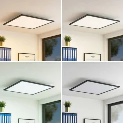 Lindby LED paneel Nelios, 62 x 62 cm, CCT, zwart, metaal