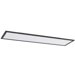 Lindby LED paneel Nelios, 120 x 30 cm, 4000K, zwart, metaal