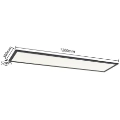 Lindby LED paneel Nelios, 120 x 30 cm, 4000K, zwart, metaal