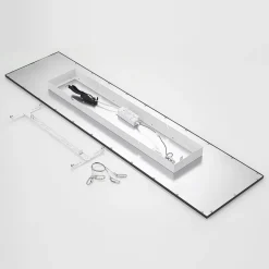 Lindby LED paneel Nelios, 120 x 30 cm, 4000K, zwart, metaal
