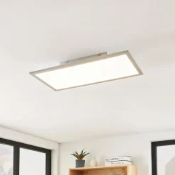 Lindby LED paneel Stenley, 4.000 K, 60 cm x 30 cm, zilver/wit