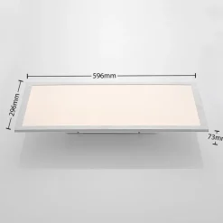 Lindby LED paneel Stenley, 4.000 K, 60 cm x 30 cm, zilver/wit