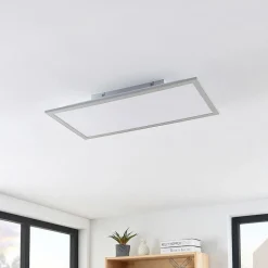 Lindby LED paneel Stenley, 4.000 K, 60 cm x 30 cm, zilver/wit