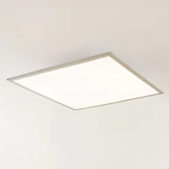 Lindby LED paneel Stenley, 4.000 K, 60 cm x 60 cm, zilver/wit