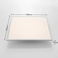 Lindby LED paneel Stenley, 4.000 K, 60 cm x 60 cm, zilver/wit