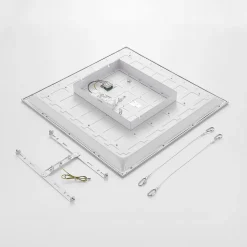Lindby LED paneel Stenley, 4.000 K, 60 cm x 60 cm, zilver/wit