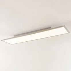 Lindby LED paneel Stenley, 4.000 K, 120 cm x 30 cm, zilver/wit