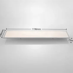 Lindby LED paneel Stenley, 4.000 K, 120 cm x 30 cm, zilver/wit