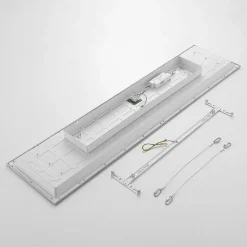 Lindby LED paneel Stenley, 4.000 K, 120 cm x 30 cm, zilver/wit
