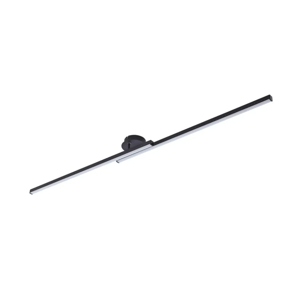 Lindby LED plafondlamp Aurendor, 135 cm, zwart, metaal