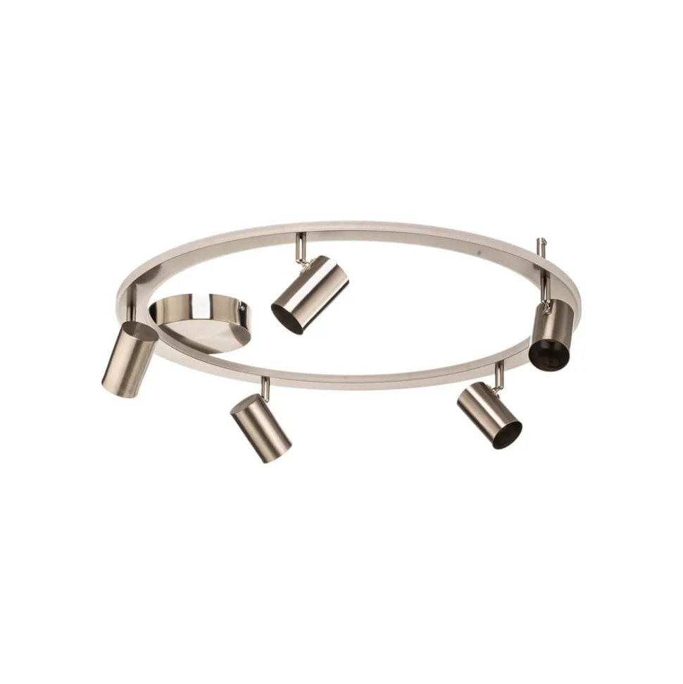 Lindby LED plafondlamp Berisha, 6-lamps, nikkel