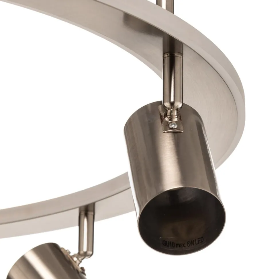 Lindby LED plafondlamp Berisha, 6-lamps, nikkel