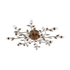 Lindby LED plafondlamp Bentas, brons, metaal, Ø 80cm