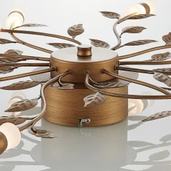 Lindby LED plafondlamp Bentas, brons, metaal, Ø 80cm