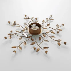 Lindby LED plafondlamp Bentas, brons, metaal, Ø 80cm