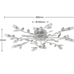 Lindby LED plafondlamp Bolonia, brons/wit, Ø 80 cm