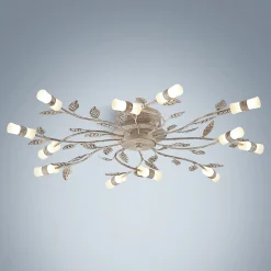 Lindby LED plafondlamp Bolonia, brons/wit, Ø 80 cm