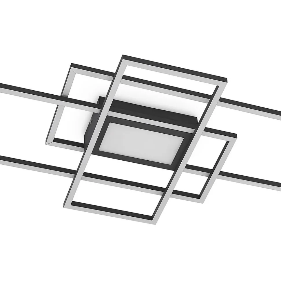 Lindby LED plafondlamp Caitlin, antraciet, metaal, 105cm