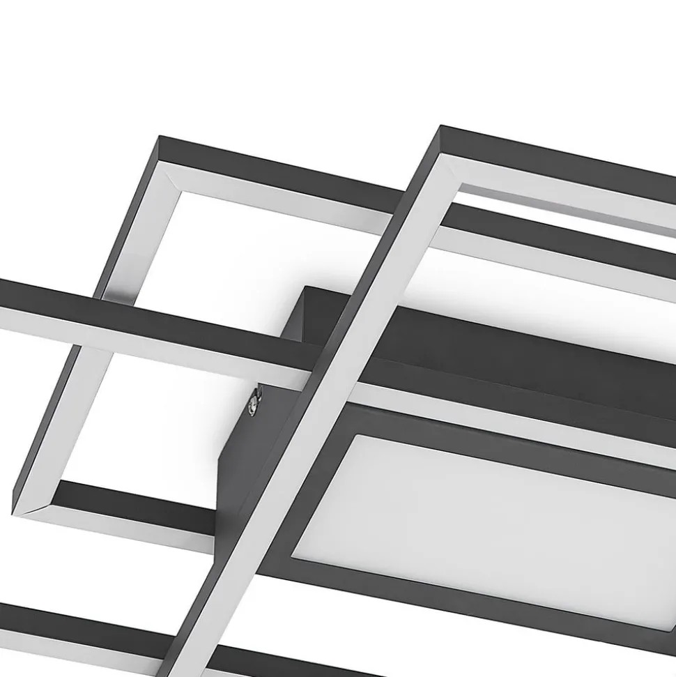 Lindby LED plafondlamp Caitlin, antraciet, metaal, 105cm