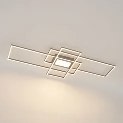 Lindby LED plafondlamp Caitlin, nikkel, metaal, 105cm