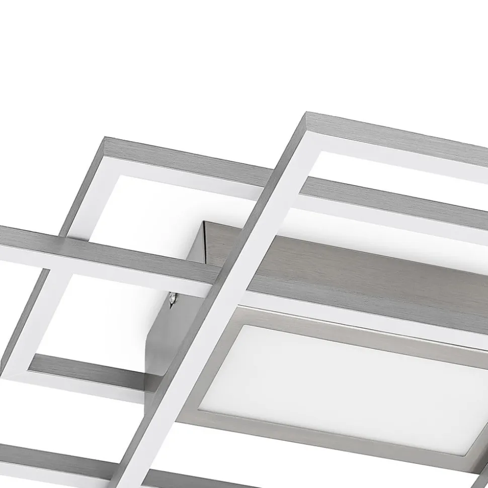 Lindby LED plafondlamp Caitlin, nikkel, metaal, 105cm