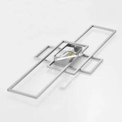 Lindby LED plafondlamp Caitlin, nikkel, metaal, 105cm