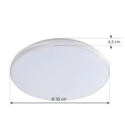 Lindby LED plafondlamp Comora, Ø 35 cm, wit, IP44, 3000K