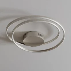 Lindby LED plafondlamp Davian, nikkelkleurig, 49 cm, dimbaar