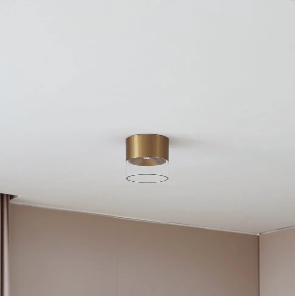 Lindby LED plafondlamp Dalila, goud, Ø 10 cm, aluminium