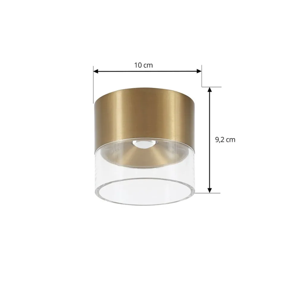 Lindby LED plafondlamp Dalila, goud, Ø 10 cm, aluminium