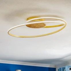 Lindby LED plafondlamp Dorle, Ø 60 cm, goud, aluminium