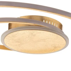 Lindby LED plafondlamp Dorle, Ø 60 cm, goud, aluminium