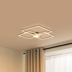 Lindby LED plafondlamp Duetto, 65 cm, antraciet, 38 W, aluminium