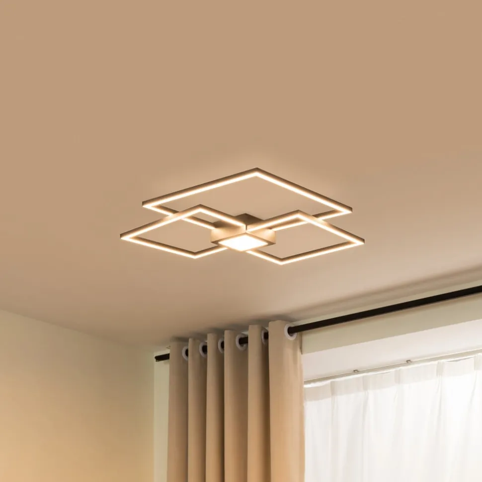 Lindby LED plafondlamp Duetto, 65 cm, antraciet, 38 W, aluminium