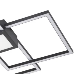 Lindby LED plafondlamp Duetto, 65 cm, antraciet, 38 W, aluminium