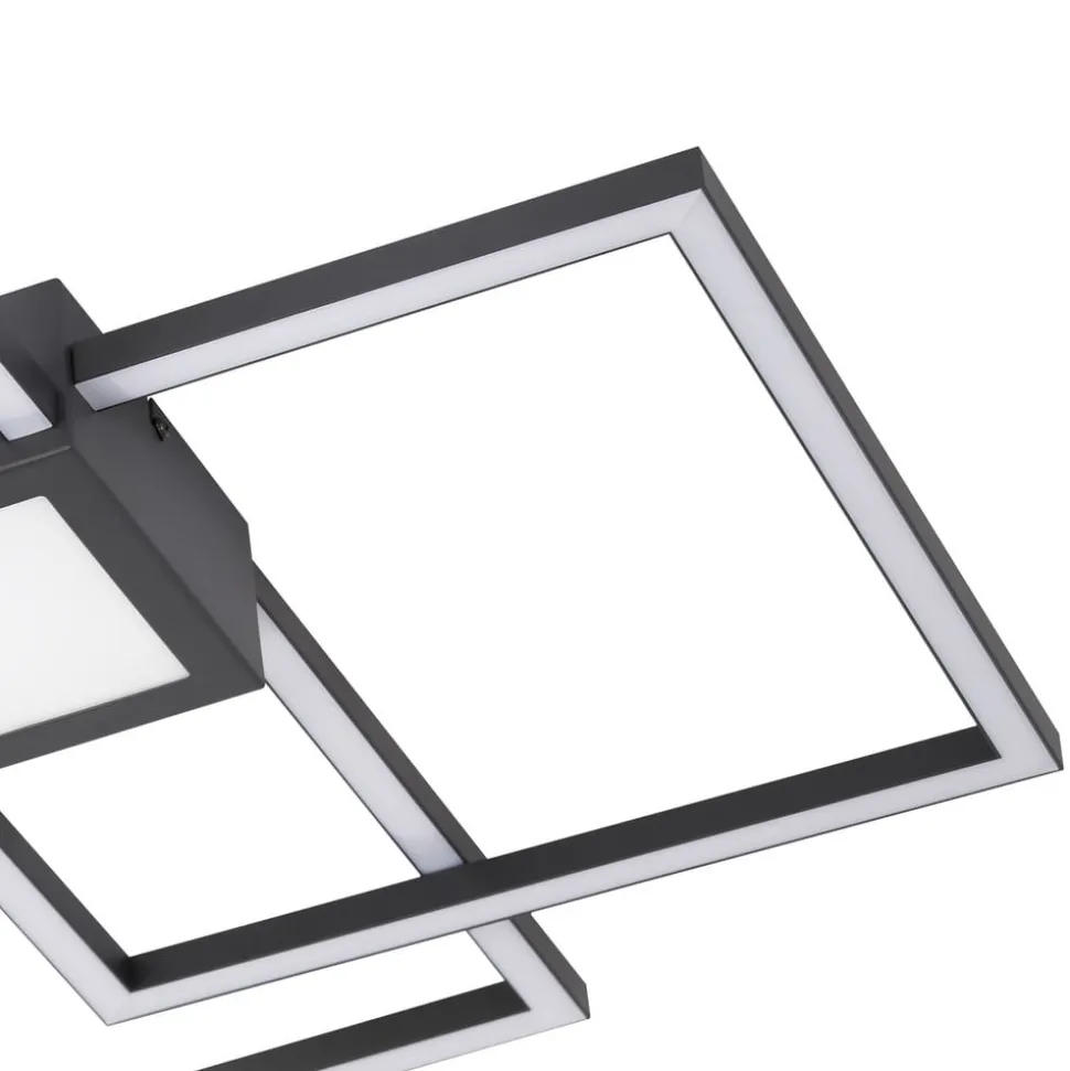 Lindby LED plafondlamp Duetto, 65 cm, antraciet, 38 W, aluminium