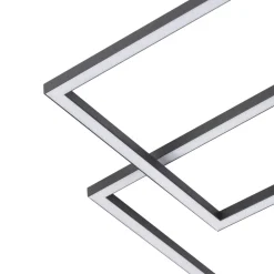 Lindby LED plafondlamp Duetto, 65 cm, antraciet, 38 W, aluminium