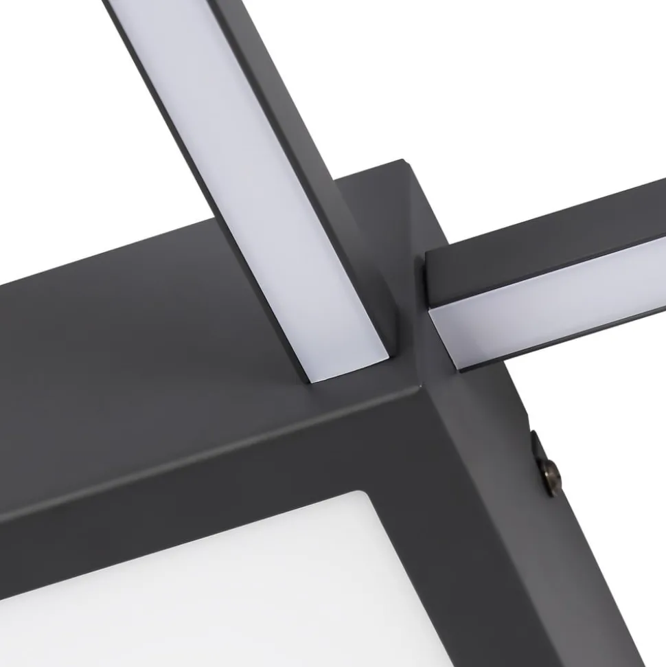 Lindby LED plafondlamp Duetto, 65 cm, antraciet, 38 W, aluminium