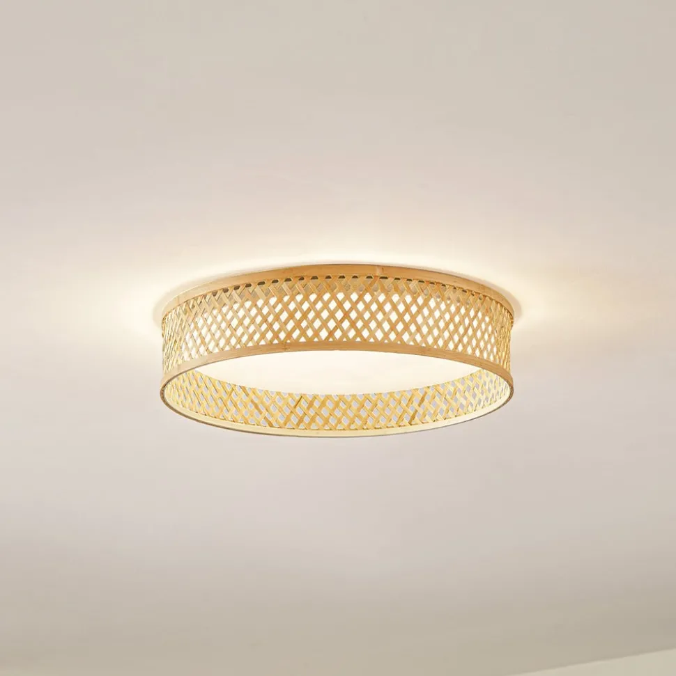 Lindby LED plafondlamp Eilif, bamboe, Ø 40 cm