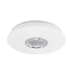 Lindby LED plafondlamp Elpida, luidspreker, wit, Ø 39cm