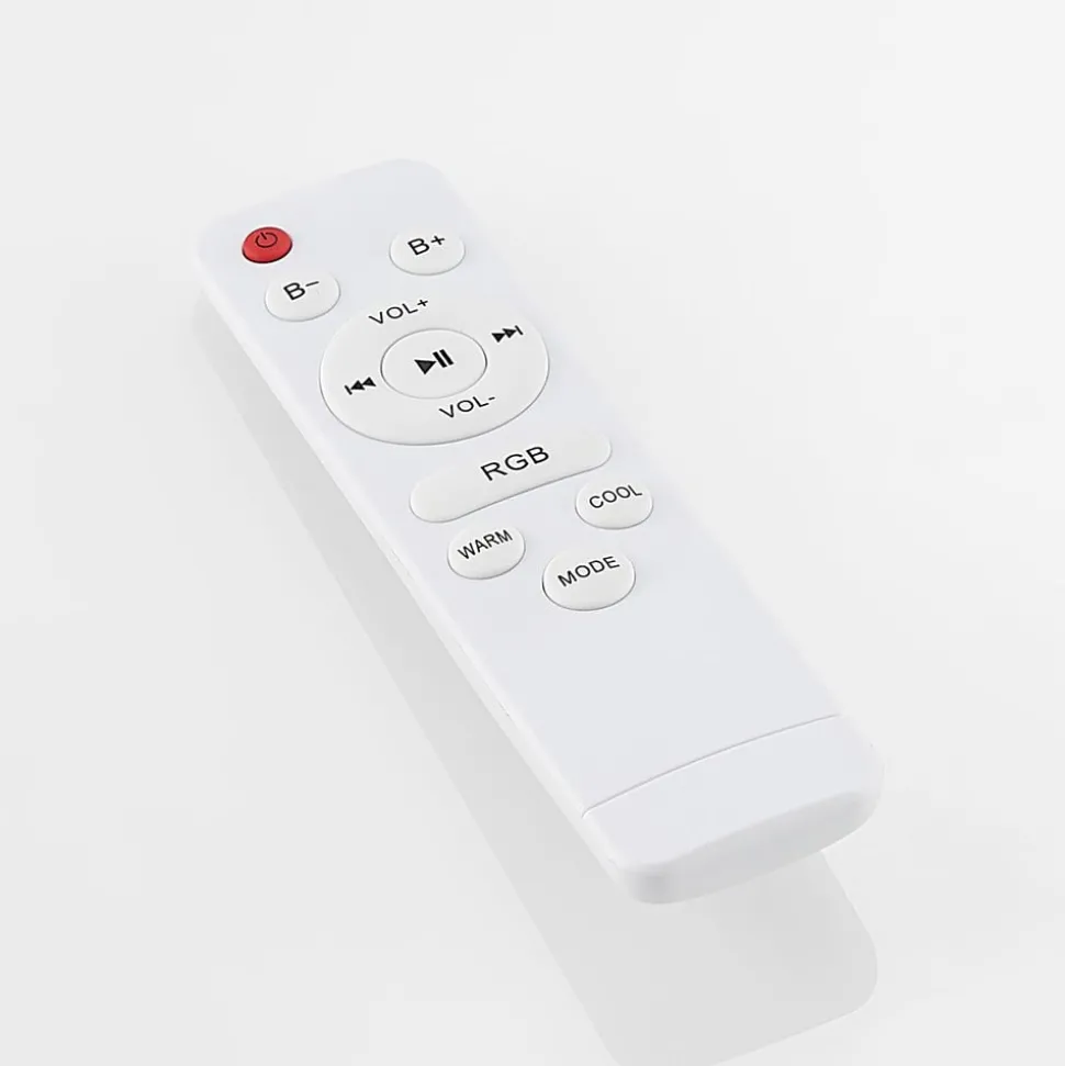 Lindby LED plafondlamp Elpida, luidspreker, wit, Ø 39cm