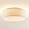 Lindby LED plafondlamp Ellamina, 40 cm, wit, textiel
