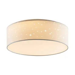 Lindby LED plafondlamp Ellamina, 40 cm, wit, textiel
