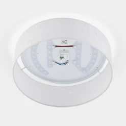 Lindby LED plafondlamp Ellamina, 40 cm, wit, textiel