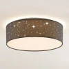 Lindby LED plafondlamp Ellamina, Ø 40 cm, donkergrijs, textiel