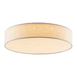 Lindby LED plafondlamp Ellamina, Ø 60 cm, wit, textiel