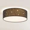 Lindby LED plafondlamp Ellamina, 40 cm, zwart, textiel