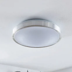 Lindby LED plafondlamp Emelie, Ø 42 cm, aluminiumkleurig, metaal
