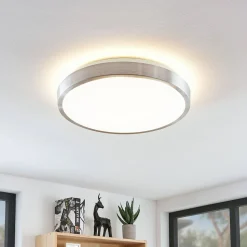 Lindby LED plafondlamp Emelie, Ø 42 cm, aluminiumkleurig, metaal