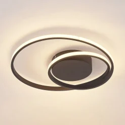 Lindby LED plafondlamp Emisua, zwart, CCT, dimbaar